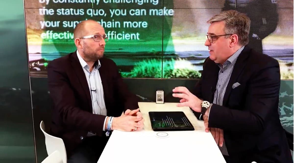 VP of Sales, Pharma Enterprise, Peter Eichmueller, interviews Roland Straub, Global Head Data, Digital & Technology Supply Chain at Takeda, at the 2023 LogiPharma event in Lyon, France.